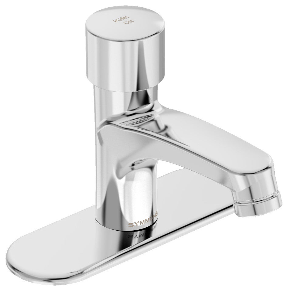 SCOT Single Hole Single Handle Metering Bathroom Faucet, Deck Plate