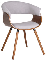Fabric and Wood Accent Chair, Gray