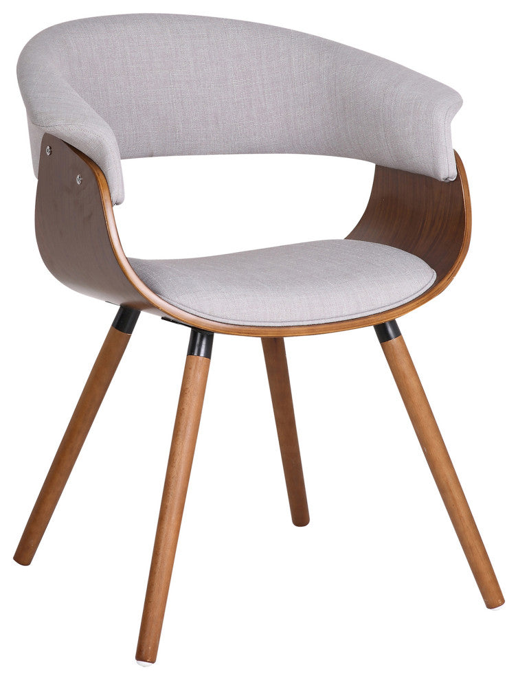 Fabric and Wood Accent Chair, Gray