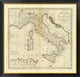 "Italy and Sardinia, 1796" Framed Canvas Giclee by Mathew Carey, 40x39"