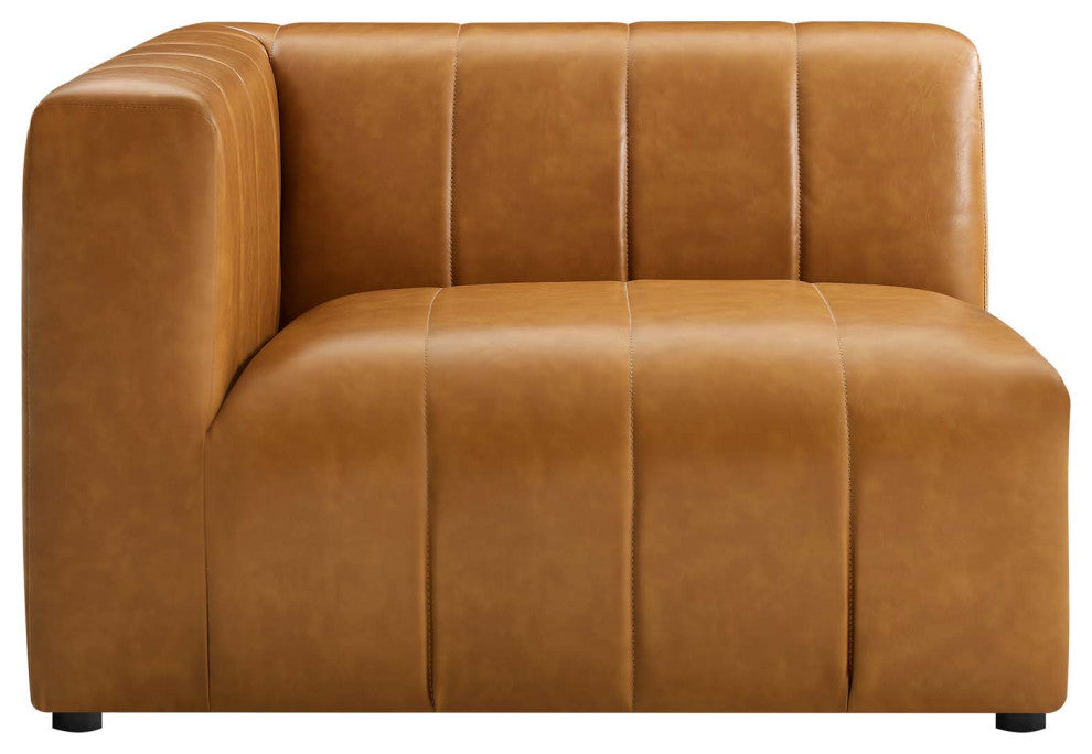 Sectional Sofa Set, Faux Vegan Leather, Tan, Modern, Living Lounge Hospitality