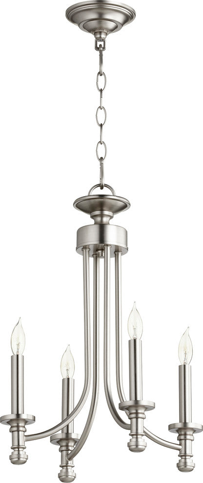 Rossington 4-Light Chandelier, Satin Nickel