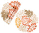 Autumn Leaves Embroidered Cutwork 16-Inch Round Placemats, Set of 4, White