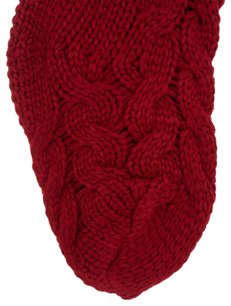 2-Pack 24"L Knitted Polyester Christmas Stocking With Pom Pom Ball, Red