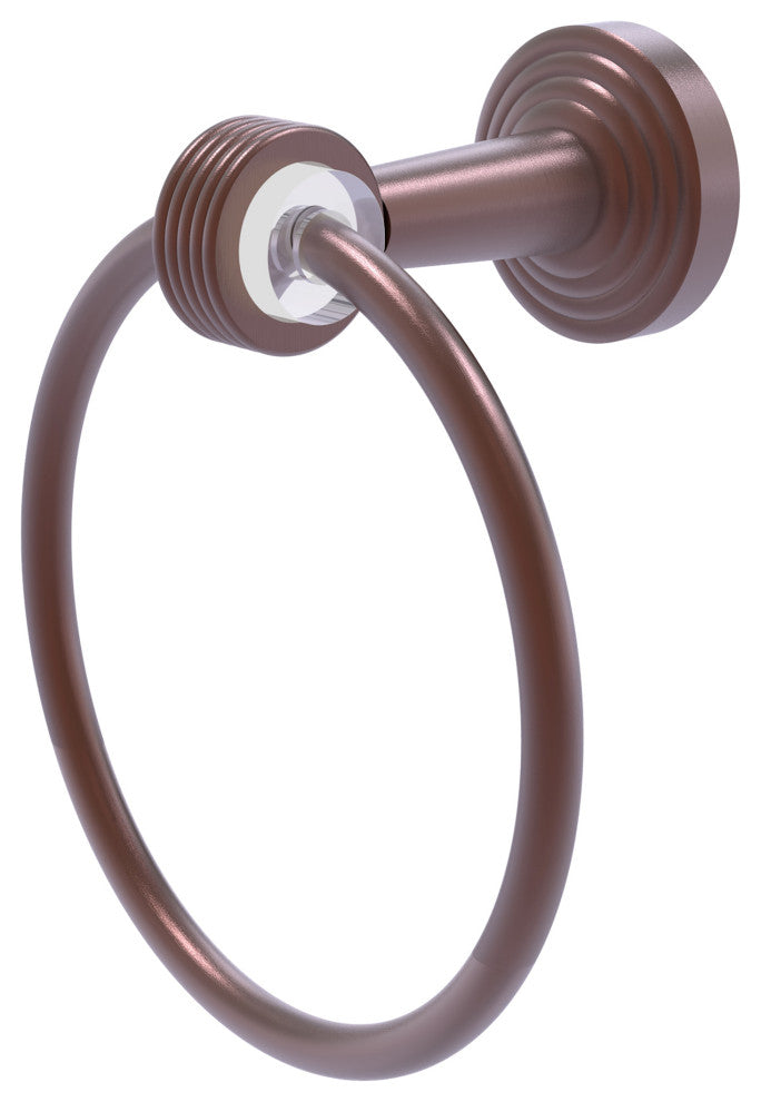 Pacific Beach Towel Ring with Groovy Accents, Antique Copper
