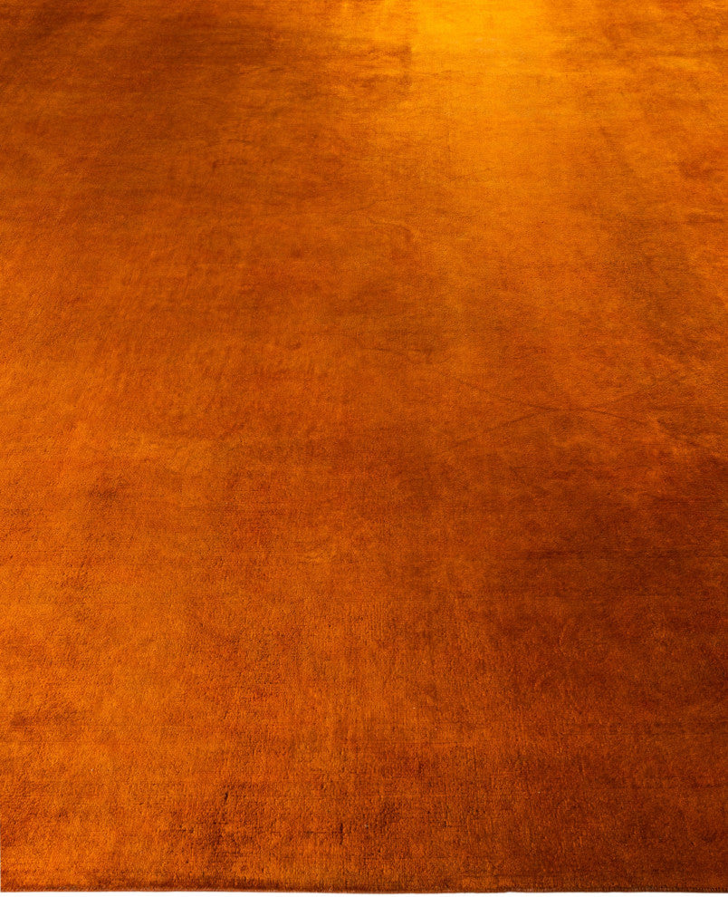 Overdyed One-of-a-Kind Hand-Knotted Area Rug Orange, 10' 0" x 13' 8"