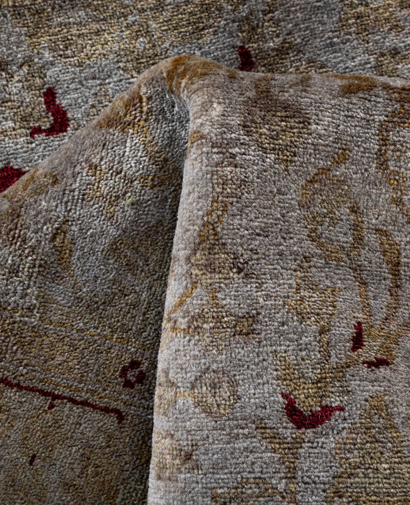 Overdyed One-of-a-Kind Hand-Knotted Area Rug Gray, 3' 1" x 22' 4"