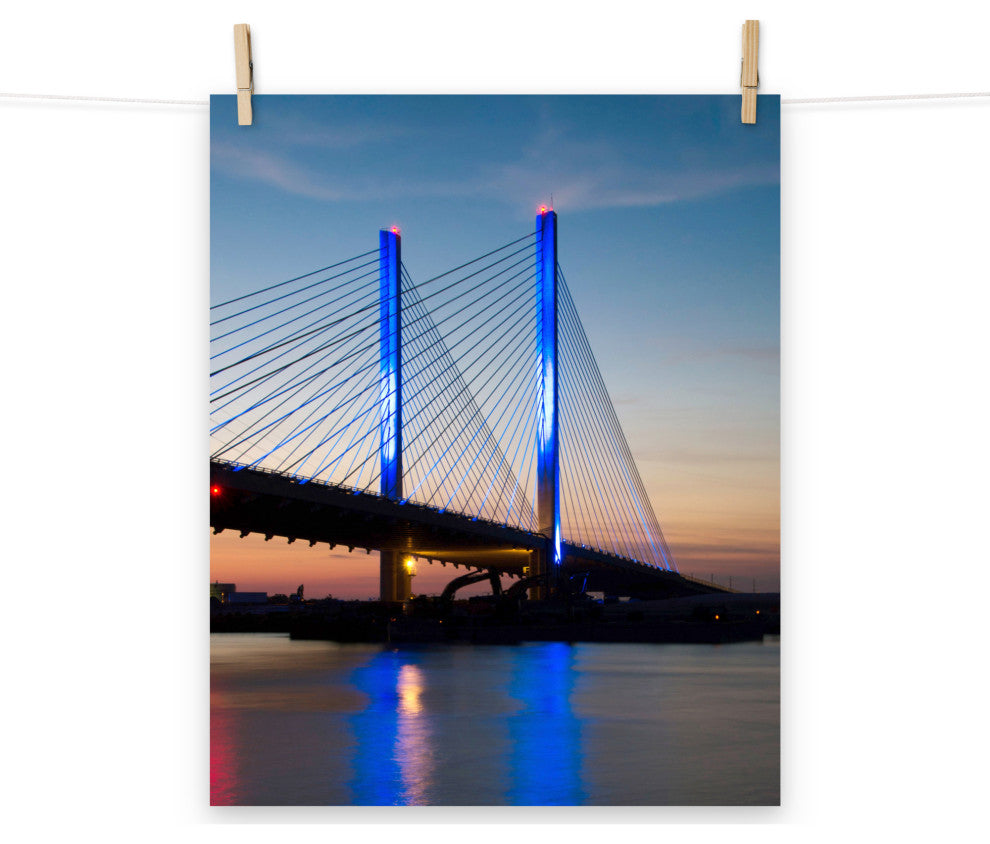 Indian River Inlet Bridge 2 Night Photography Unframed Wall Art Print, 16" X 20"