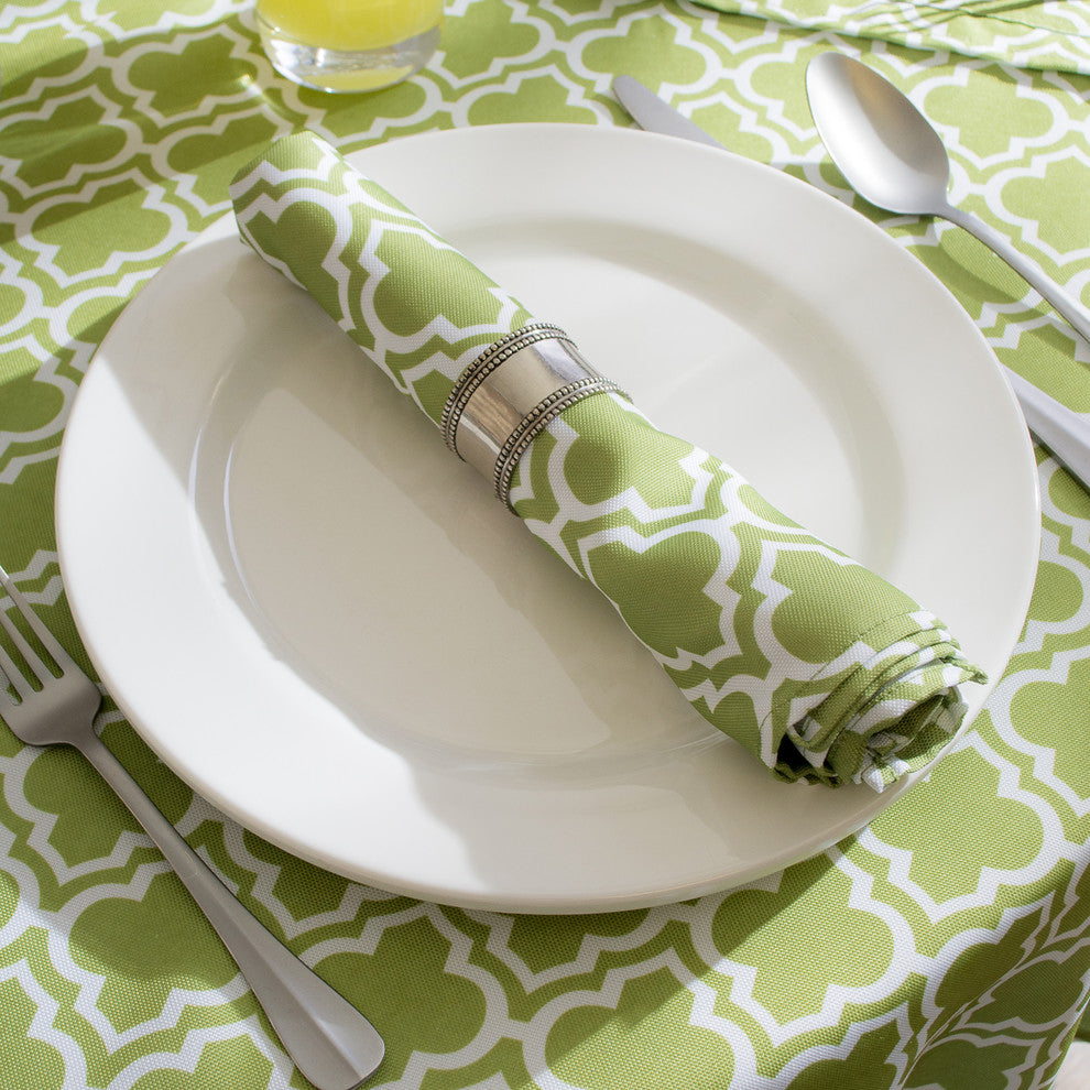 DII Green Lattice Outdoor Tablecloth 60" Round