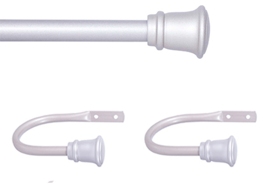 Kenney Trumpet 5/8 Decorative Curtain Rod & Holdback Set, Satin Nickel, 48-84