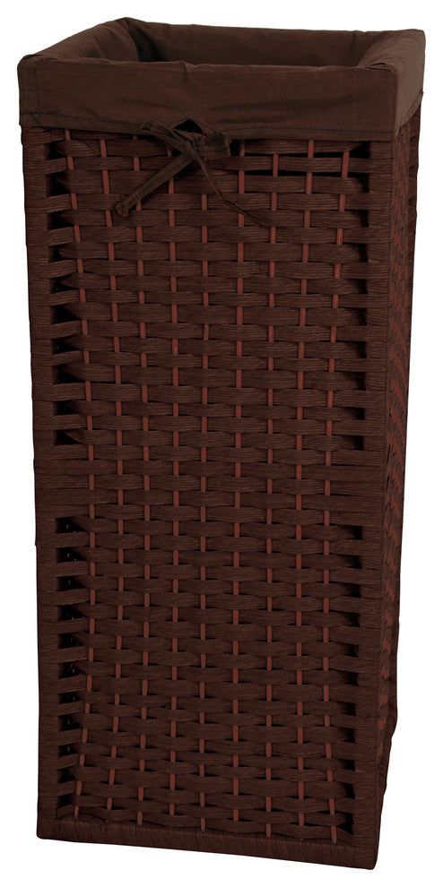 28" Natural Fiber Laundry Hamper, Mocha