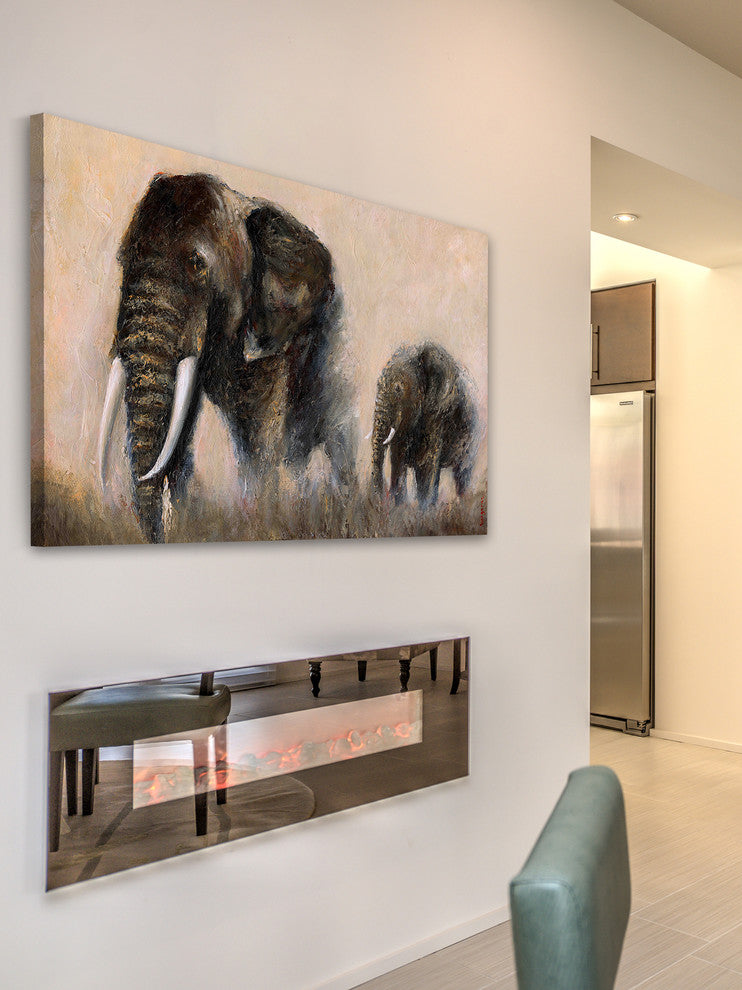 Marmont Hill, "Under My Protection" by Bergerac Painting Wrapped Canvas, 18x12
