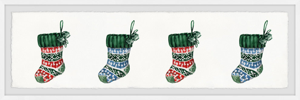 "Waiting for Santa" Framed Painting Print, 45x15