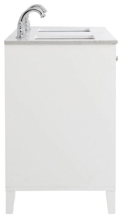 60" Double Bathroom Vanity, White
