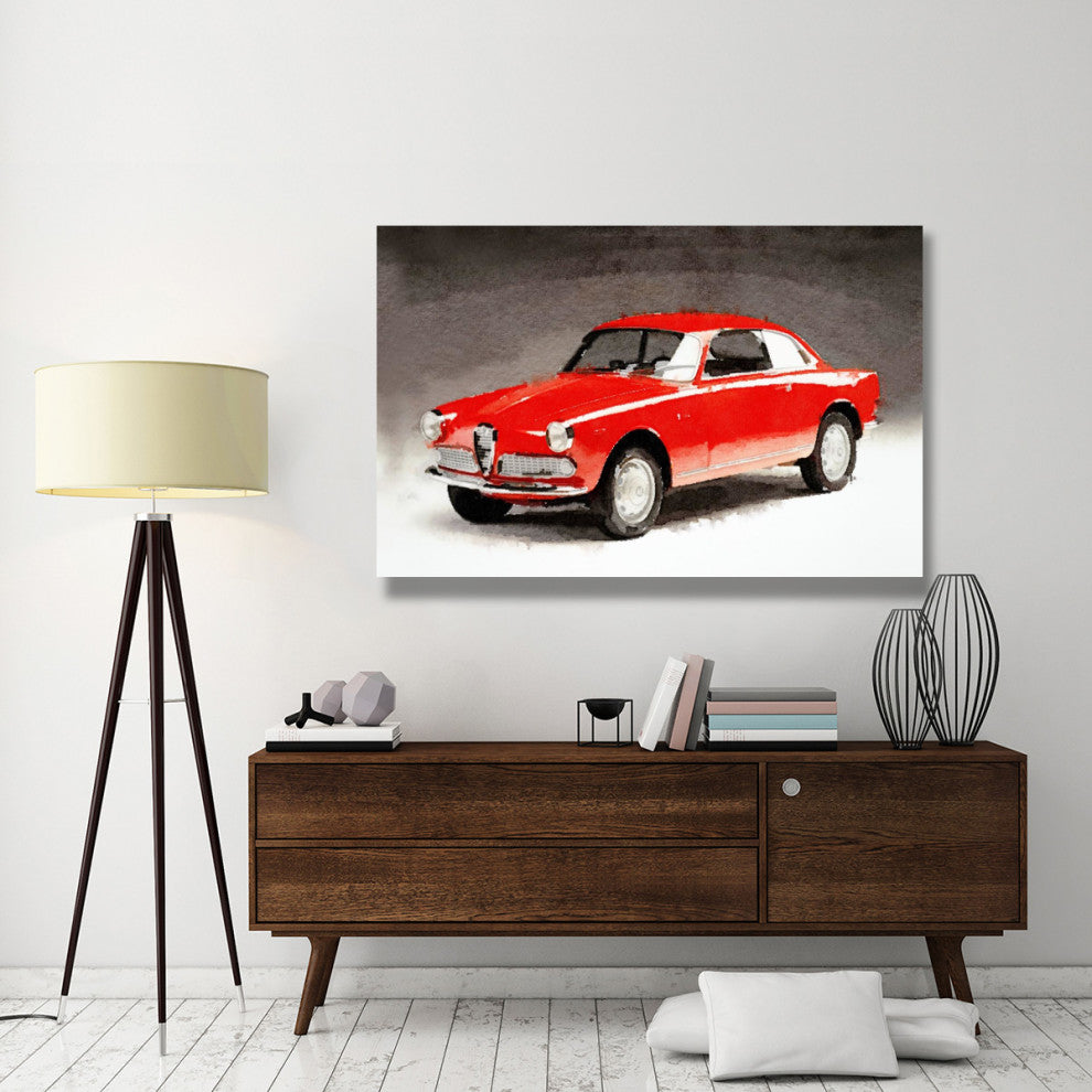"1958 Alfa Romeo Giulietta Sprint Watercolor" Fine Art Print
