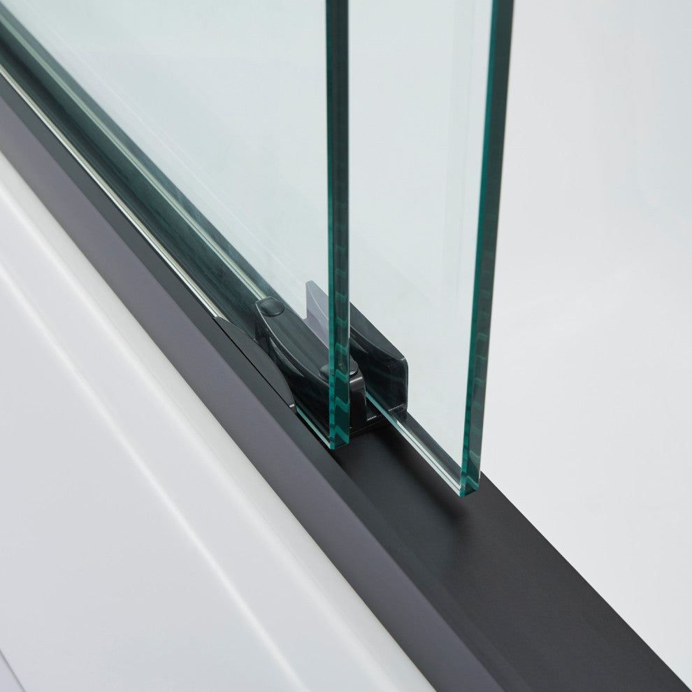 Brescia 60" W x 58" H Double Sliding Framed Tub Door, Matte Black