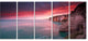 Dramatic Sunrise over Sea and Cliffs, Beach Photo Canvas Art, 60"x28", 5 Panels