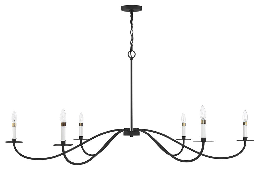 6-Light Chandelier, Matte Black