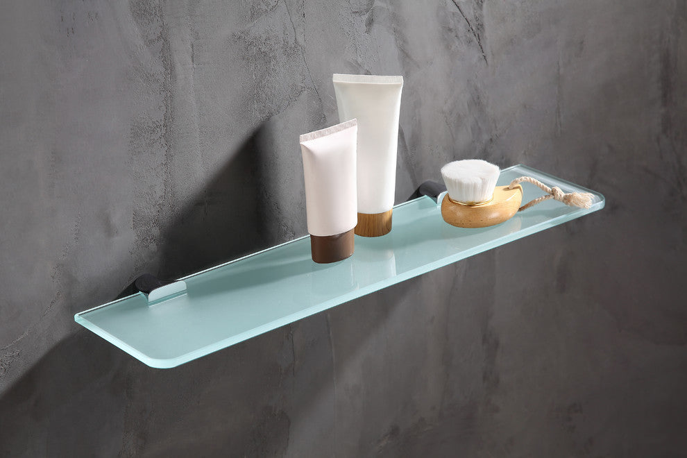 Anzzi Essence Series Glass Shelf, Polished Chrome, Polished Chrome