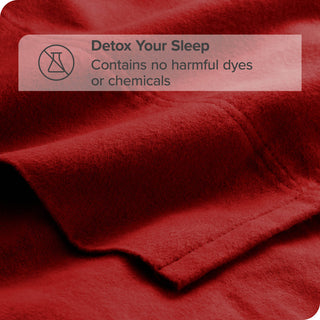 Bare Home Cotton Flannel Sheet Set, Red, Twin Xl