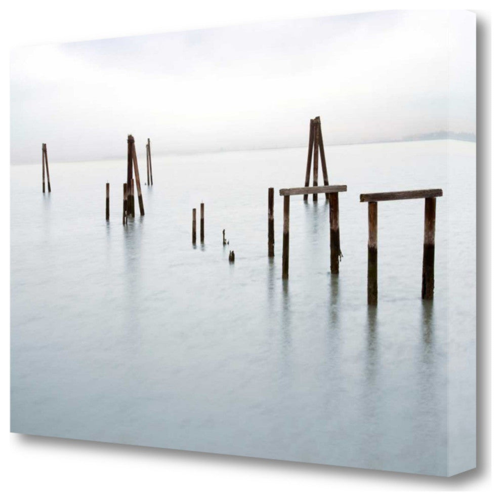 Wood Poles in the Water 1 Giclee Wrap Canvas Wall Art