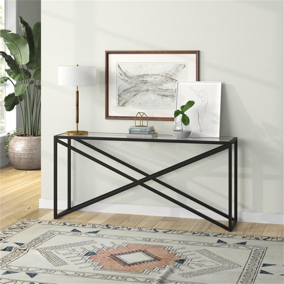 Henn&Hart 64" Black Console Table