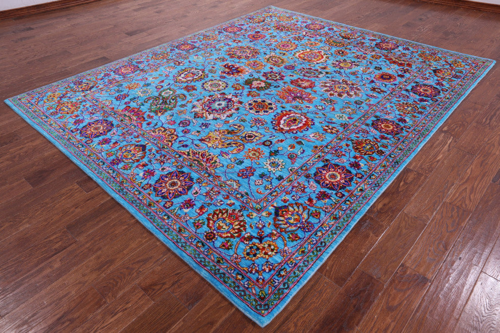 8' 2" X 10' 0" Handmade Wool & Silk Persian Rug - Q15787