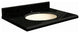 Granite 25"x19" Vanity Top, Single Faucet Hole, Absolute Black, Biscuit Bowl
