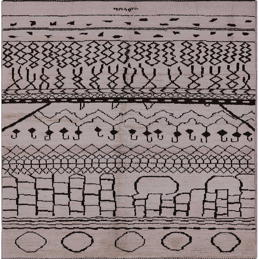 Ahgly Company Indoor Square Mid-Century Modern Area Rugs, 4' Square