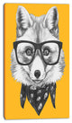 Funny Fox with Formal Glasses, Contemporary Animal Art Canvas, 16"x32"