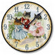 Three Kittens Vintage-Style Clock, 12 Inch Diameter