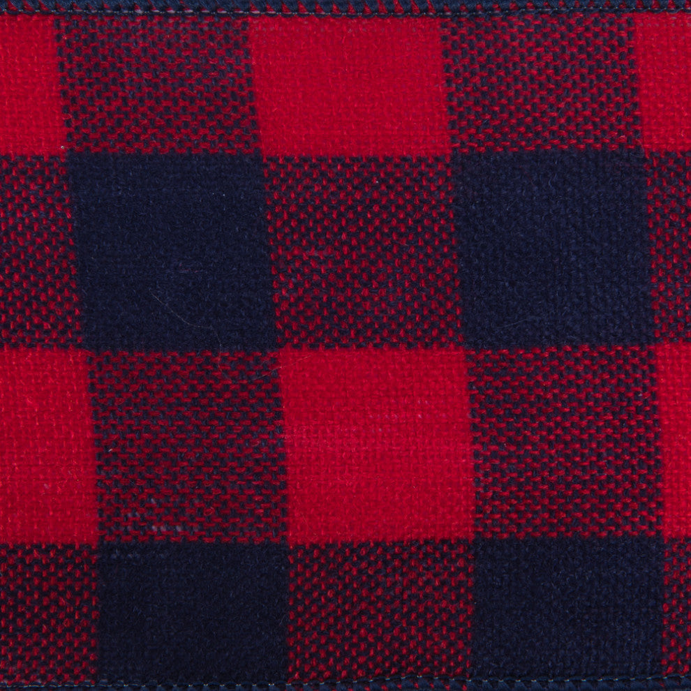 Vickerman Q201311 4"X10 Yard Red And Dark Blue Plaid Christmas Ribbon