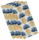 22"x22" Pineapple Stripes, Geometric Print Napkin, Blue, Set of 4