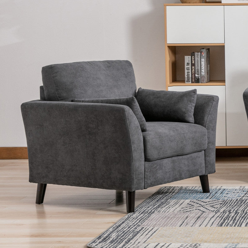 Damian Woven Fabric Chair, Gray