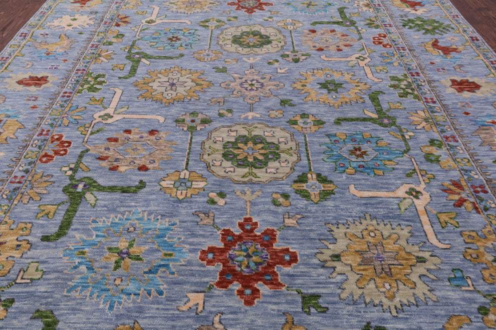 Turkish Oushak Handmade Wool Rug 10' 0" X 13' 9" - Q15671