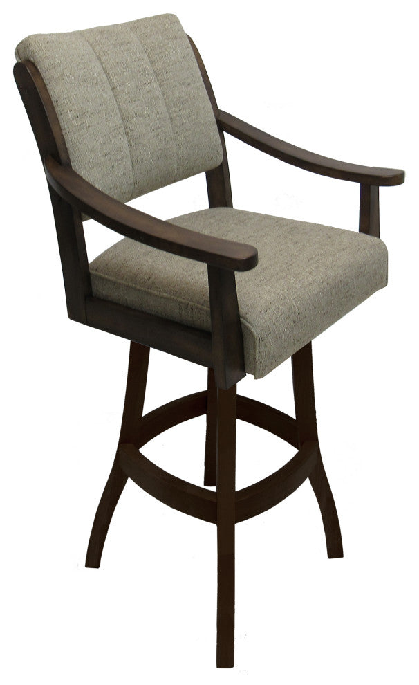Swivel Counter Wood Bar Stool Casa on S-Base, Hemsath Driftwood on New Brown, 30"