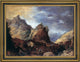 Joos De Momper Mountain Scene With Bridges Framed Premium Canvas Print, 21"x28"