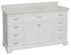 Aria 60" Bathroom Vanity, White, Quartz, Single Vanity