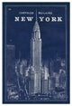 "Blueprint Map New York Chrysler Building" Paper Print by Sue Schlabach, 42"x62"