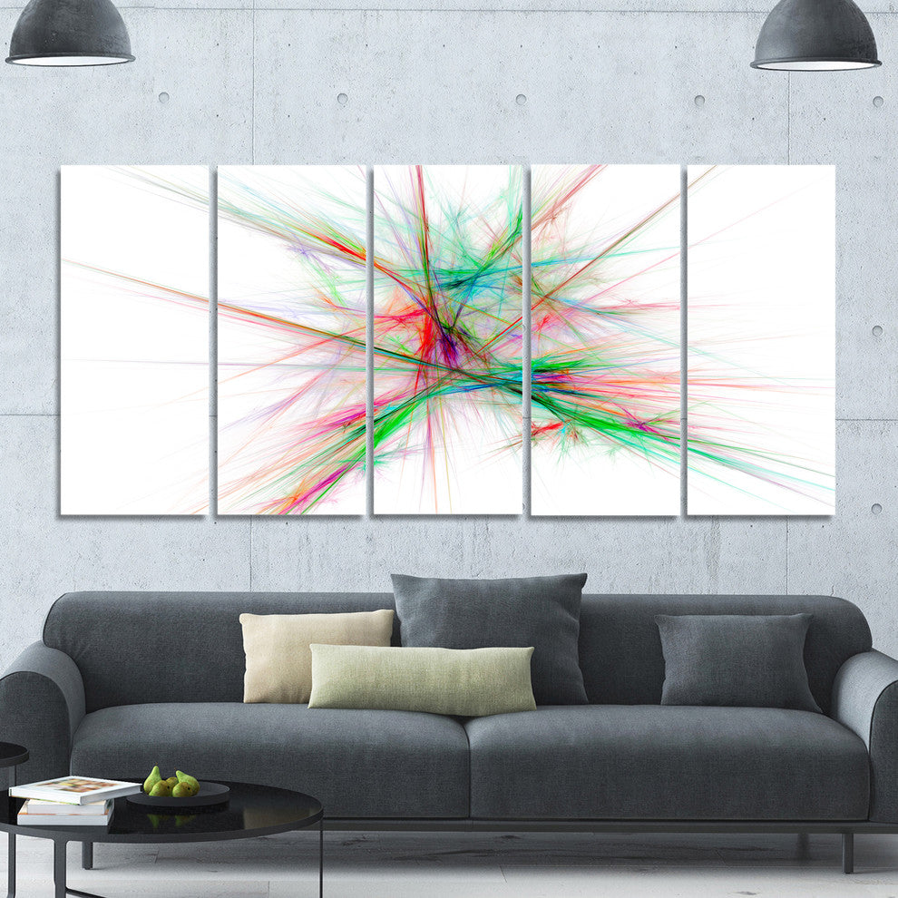 Blue Red Spectrum of Light, Abstract Canvas Art Print, 60"x28", 5 Panels
