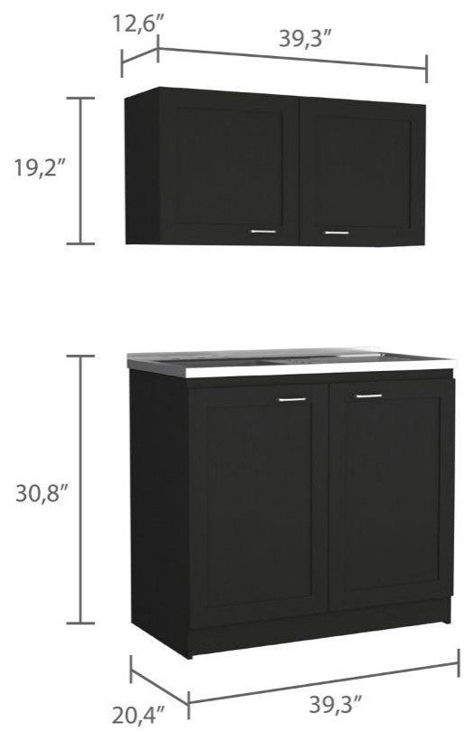 Agate Cabinet Set, Black Wengue