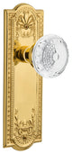 Meadows Plate Double Dummy Crystal Meadows Knob, Unlacquered Brass, MEACME