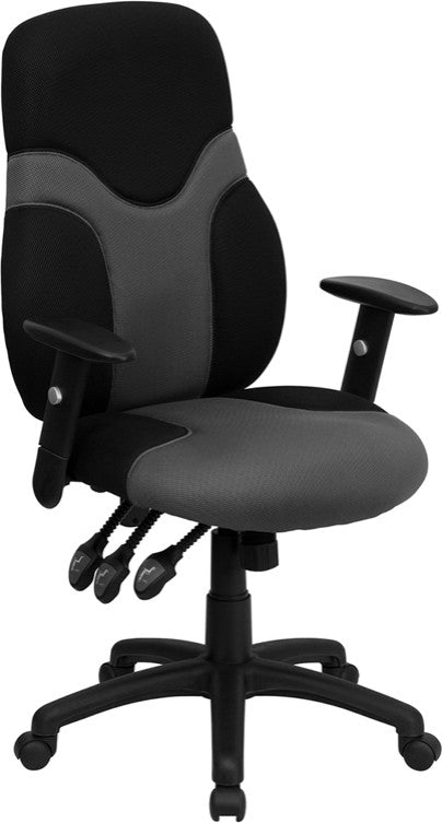 Flash Furniture High Back Mesh Office Swivel Chair in Black and Gray