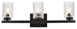 Elegant Lighting LD7027W24 Cassie 3 Light 24"W Vanity Light - Black / Clear