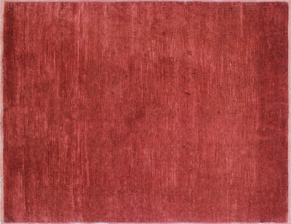 Overdyed Ahyan Rust/Rust Rug, 4'3x5'9"
