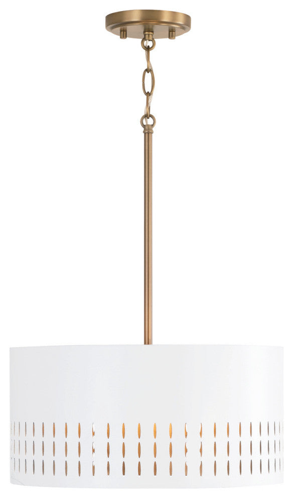 Capital Lighting 250231 Dash 3 Light 16"W Semi-Flush Drum Ceiling - Aged Brass