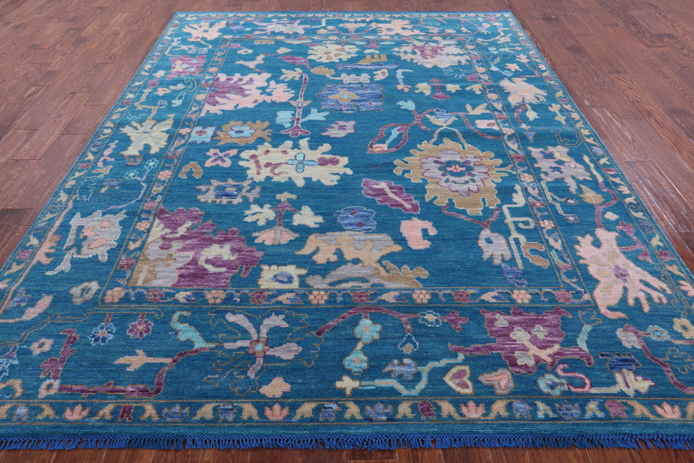 8' 0" X 10' 2" Turkish Oushak Hand Knotted Wool Rug - Q15854