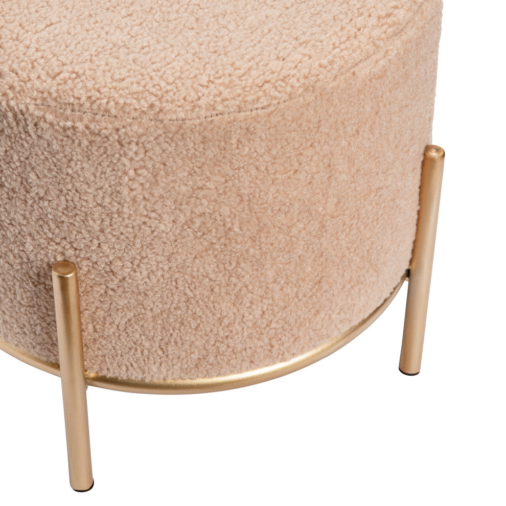 Zanella Cream Sherpa Stool