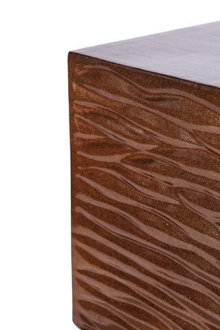 Zen Brown Ceramic Patio Accent Table