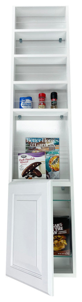 Edan Bulk Size On the Wall White Enamel Spice Rack 62"h x 14"w x 4.5"d